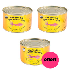 2 boîtes de calamars à l'armoricaine achetées, la 3 ème OFFERTE