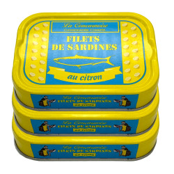 Lot de 3 Filets de sardines au citron 115g DDM courte